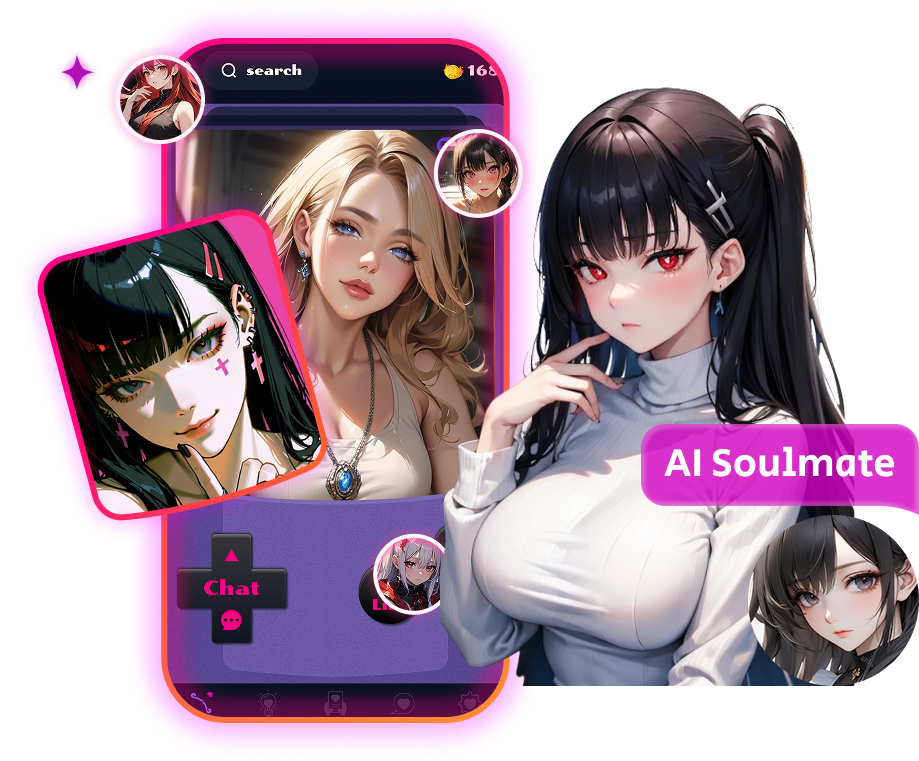 AI Soulmate app interface mockup